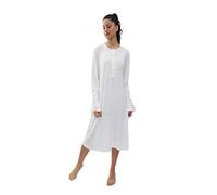 Elegante Camicia da Notte in Cotone, con abbottonatura Serafino Profondo ed Elegante Pizzo Applicato sulle Maniche e sulla Scollatura, Ideale per partoriente. Liu Jo