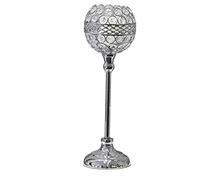 Elegante candeliere europeo in cristallo per una cena romantica - splendido ornamento da tavolo e portacandele (D 11 x 37 cm) per casa, matrimoni ed eventi