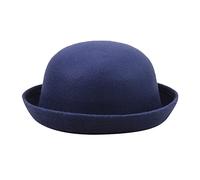 Elegante cappello a bombetta panama solido per adulti cappello a bombetta arrotolabile cappello da uomo donna classico in lana rotondo a bombetta cappello unisex, Marina Militare, Taglia unica