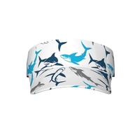 Elegante cappello da baseball unisex con stampa diagramma Ying Yang per adulti, per sport, spiaggia e attività all'aperto, Squali Cartoon, Taglia unica