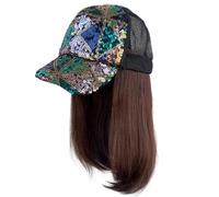 Elegante cappello da sole a becco d'anatra realistico parrucca sintetica collega baseball per gli appassionati di moda parrucche eleganti baseball