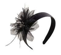 Elegante cappello fascinator con perline piumato accessori per capelli fatti a mano per le donne copricapo piumato anni '20 fasce floreali per ragazze
