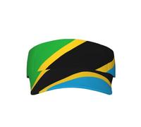 Elegante cappello unisex da spiaggia con due ananas stampa mare adulto protezione solare visiera cappello - regolabile, leggero, per uomo e donna, Bandiera della Tanzania, Taglia unica