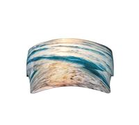 Elegante cappello unisex da spiaggia con due ananas stampa mare adulto protezione solare visiera cappello - regolabile, leggero, per uomo e donna, Spiaggia Tramonto Oceano, Taglia unica