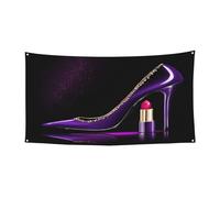 Elegante cappello viola con tacco alto con rossetto, copertura completa, cappello per Halloween, copricapo da strega ripiegabile per festival, feste e feste con tessuto lavabile in lavatrice