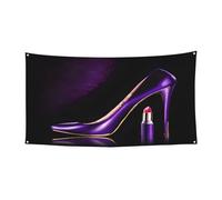 Elegante cappello viola con tacco alto con rossetto, copertura completa, cappello per Halloween, copricapo da strega ripiegabile per festival, feste e feste con tessuto lavabile in lavatrice