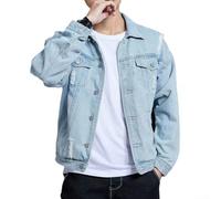 Elegante cardigan da uomo in stile retrò, con bottoni, ideale per le tendenze streetwear (S azzurro)