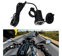 Elegante caricatore USB per telefono da moto, 12 V, impermeabile, accessorio di ricarica rapida (nero)