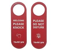 Elegante cartello in pelle con scritta in inglese "Do Not Disturb", per ufficio, funzionale per migliorare l'efficienza lavorativa (rosso)