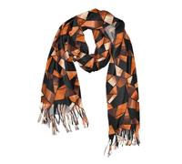 elegante cashmere sentire sciarpa calda invernale per le donne per la cena partito Stained Glass Orange Black Halloween bufandas y chales para mujer