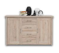 Elegante cassettiera Luca Komfort in stile rustico, credenza caratteristica, rovere San Remo, per la vostra camera da letto, 150 x 91 x 42 cm (L x A x P)