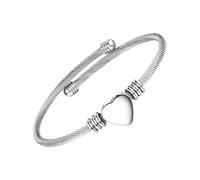 Elegante catena a forma di cuore in acciaio inossidabile ipoallergenicamente con chiusura sicura per regali cavo a forma di cuore in lega, Misura unica, come descritto