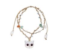 Elegante catena a forma di occhio di gatto alla moda con ciondolo a forma di cuore, accessorio per abbigliamento casual o per feste, occhio di gatto, Misura unica, come descritto