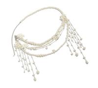 Elegante catena a strati con perle finte gioielli per il corpo elegante accessorio per la vita per feste o vacanze, Perla sintetica + rame