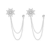 Elegante catena con nappe, spilla da bavero ottagonale, in lega resistente, accessori per abiti da matrimonio, gioielli a forma di stella