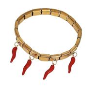 Elegante catena da polso modulare leggera e confortevole per la moda quotidiana in acciaio inossidabile donne accessori braccialetto gioielli moda italiana, Misura unica, come descritto
