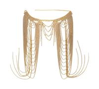 Elegante catena da spalla con strass a strati luccicante frangia gioielli per il corpo per feste, matrimoni ed eventi serali scintillanti gioielli da sera, One Size, come descritto, come descritto