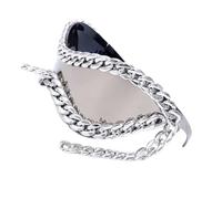 Elegante catena in metallo telaio occhiali da sole occhiali protettivi per individui di moda tutti gli occhiali da sole abbinati punk montatura occhiali eleganti, Catena in argento massiccio