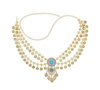 Elegante catena per la vita di danza del ventre, multi strato, con decorazioni e frangia per feste, cosplay, Misura unica, come descritto, come descritto