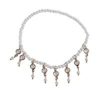 Elegante cavigliera elastica con perline con frange in cristallo di perle creative e utiliProfessionale e attraente.