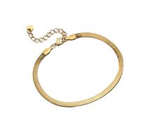 Elegante cavigliera Piatta con Catena a Serpente per Donna Catena a Maglia a Spina di Pesce Regolabile in Metallo Color Oro Holiday Beach Lady Jewelry Practical Treatment