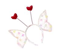 Elegante cerchietto per capelli a forma di farfalla con cuori e scritta "Love", ideale per donne alla moda per varie occasioni