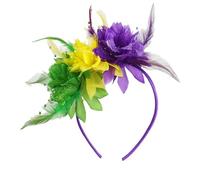 Elegante cerchietto per capelli con fiore piumato per matrimoni, festival musicali, eventi, riunioni, mardi gras, celebrazione, copricapo con piume, per donne