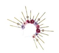 Elegante cerchietto per capelli con rose e fiori, misura regolabile, con strass, comodo accessorio per feste