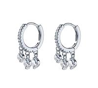 Elegante cerchio luminoso alla moda for donna in argento sterling 925 con nappa, gioielli raffinati(White Color)