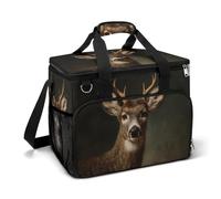 Elegante Cervo In Piedi Vintage Scuro Camping Cooler Bag Isolato Spiaggia Refrigeratori Portatile A Prova di Perdite Borse con Tracolla