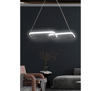 Elegante chandelier nero, altezza regolabile, 0-80 cm, 60 x 35 x 2 cm, corpo in alluminio durevole, presa LED 6500 K, 40-60 Watt, illuminazione moderna per la casa