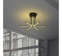 Elegante chandelier nero, corpo in metallo, 55 cm di larghezza x 25 cm di altezza, LED SMD 28 W 3000 K, illuminazione elegante per decorazione moderna della casa & Ambiance