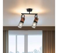 Elegante chandelier nero, corpo in metallo, diametro 7,5 cm, altezza 33 cm, 2 lampadine E27 Max 40 W, illuminazione elegante per le case moderne, classe IP20, lampadina non inclusa