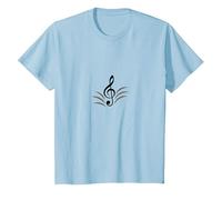 Elegante Chiave di Violino Nota Musicale per Gli Appassionati di Melodia Maglietta, Bambini, Celeste, 8 Anni