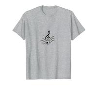 Elegante Chiave di Violino Nota Musicale per Gli Appassionati di Melodia Maglietta, Uomo, Grigio Melange, 5XL