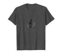 Elegante Chiave di Violino Nota Musicale per Gli Appassionati di Melodia Maglietta, Uomo, Grigio Scuro, 4XL