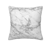 Elegante Chic Bianco Grigio Argento Marmo Glitterato, Fodera per Cuscino, Federa Decorativa in Velluto a Coste per Divano Camera da Letto, 45 CM