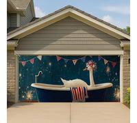 Elegante cigno festivo in vasca da bagno garage copertura porta grande vibrante celebrazione decorazione banner estate sfondo per feste patriottiche 490 x 180 cm