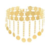 Elegante cintura a doppio strato regolabile per monete e nappe, decorazione per feste e feste, per la danzatrice del ventre