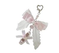 Elegante ciondolo a forma di farfalla con perle finte e fiocco per borse, accessorio alla moda per borsa, comodo e unico da appendere