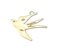 Elegante ciondolo a forma di rondine con design cavo, materiali in lega di alta qualità, componenti per gioielli per la creazione di accessori. Elegante ciondolo in lega, Misura unica, come descritto