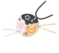 Elegante ciondolo a forma di sole, luna e stella, collane abbinate per un robusto ciondolo in lega Zines con catena regolabile da indossare tutti i giorni