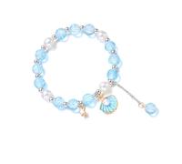 Elegante ciondolo a forma di stella e conchiglia, leggero, minimalista, comodo, con perline, da donna, elegante, per ragazze, Misura unica, come descritto