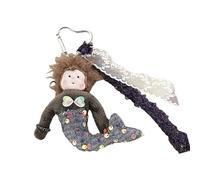 Elegante ciondolo portachiavi con nastro di pizzo per donne e ragazze con paillettes sirenette fascino per zaini e ornamento portachiavi alla moda accessorio, Grigio, One Size