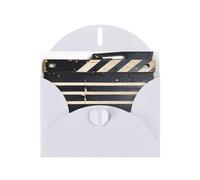 Elegante classico film Clapboard nero stampa biglietti di auguri con buste, ringraziamento, compleanni, Natale, San Valentino