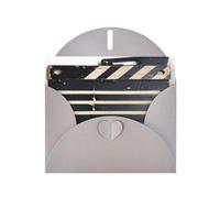 Elegante classico film Clapboard nero stampa biglietti di auguri con buste, ringraziamento, compleanni, Natale, San Valentino