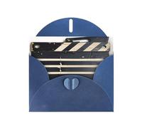 Elegante classico film Clapboard nero stampa biglietti di auguri con buste, ringraziamento, compleanni, Natale, San Valentino