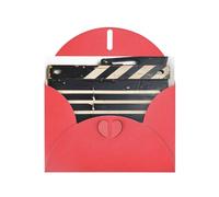 Elegante classico film Clapboard nero stampa biglietti di auguri con buste, ringraziamento, compleanni, Natale, San Valentino