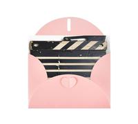 Elegante classico film Clapboard nero stampa biglietti di auguri con buste, ringraziamento, compleanni, Natale, San Valentino