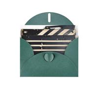 Elegante classico film Clapboard nero stampa biglietti di auguri con buste, ringraziamento, compleanni, Natale, San Valentino